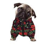 Poinsettia Flower Pattern Print Dog Zip Up Jacket