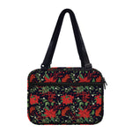 Poinsettia Flower Pattern Print Double Strap Bible Bag