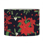 Poinsettia Flower Pattern Print Drum Lamp Shade