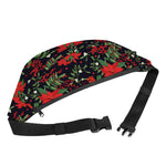 Poinsettia Flower Pattern Print Fanny Pack