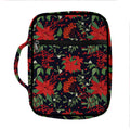 Poinsettia Flower Pattern Print Front Pocket Bible Bag