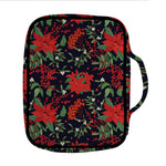 Poinsettia Flower Pattern Print Front Pocket Bible Bag