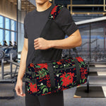 Poinsettia Flower Pattern Print Gym Bag