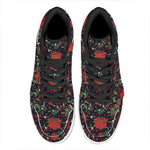 Poinsettia Flower Pattern Print High Top Leather Sneakers