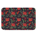 Poinsettia Flower Pattern Print Indoor Door Mat