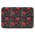 Poinsettia Flower Pattern Print Indoor Door Mat