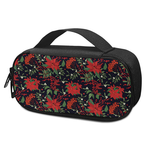 Poinsettia Flower Pattern Print Insulin Cooler Travel Case
