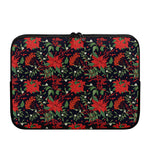 Poinsettia Flower Pattern Print Laptop Sleeve