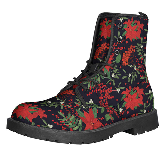 Poinsettia Flower Pattern Print Backpack