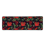Poinsettia Flower Pattern Print Long Kitchen Mat