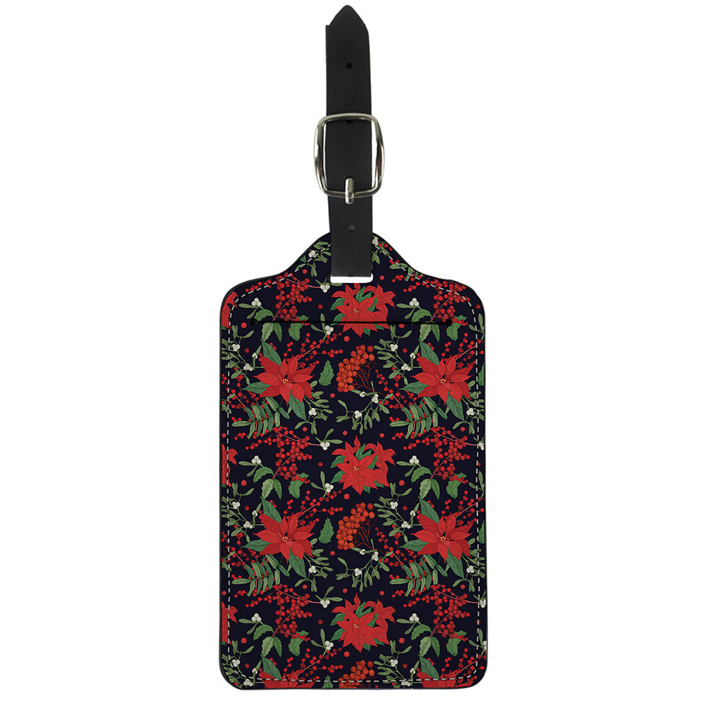 Poinsettia Flower Pattern Print Luggage Tag