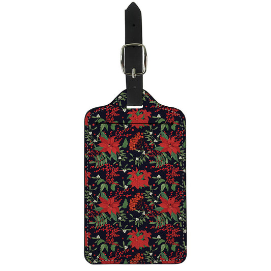 Poinsettia Flower Pattern Print Luggage Tag
