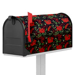 Poinsettia Flower Pattern Print Mailbox Cover