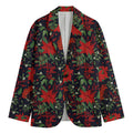 Poinsettia Flower Pattern Print Men's Blazer