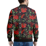 Poinsettia Flower Pattern Print Men's Bomber Jacket