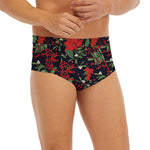 Poinsettia Flower Pattern Print Men's Briefs