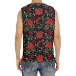 Poinsettia Flower Pattern Print Men's Fitness Tank Top