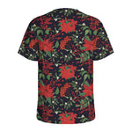 Poinsettia Flower Pattern Print Men's Sports T-Shirt