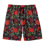 Poinsettia Flower Pattern Print Men's Swim Trunks