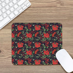 Poinsettia Flower Pattern Print Mouse Pad