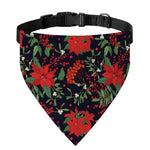 Poinsettia Flower Pattern Print Over The Collar Dog Bandana