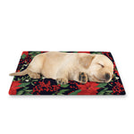 Poinsettia Flower Pattern Print Pet Cooling Mat Cover
