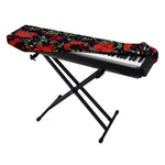 Poinsettia Flower Pattern Print Piano Keyboard Cover