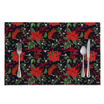 Poinsettia Flower Pattern Print Placemat