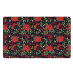Poinsettia Flower Pattern Print Polyester Doormat