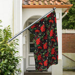 Poinsettia Flower Pattern Print Polyester Flag