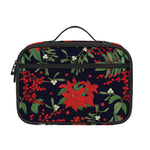 Poinsettia Flower Pattern Print Portable Lunch Bag