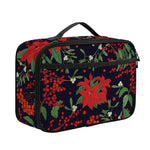 Poinsettia Flower Pattern Print Portable Lunch Bag