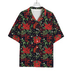 Poinsettia Flower Pattern Print Rayon Hawaiian Shirt
