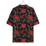Poinsettia Flower Pattern Print Rayon Hawaiian Shirt