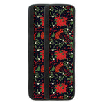 Poinsettia Flower Pattern Print Refrigerator Handle Covers