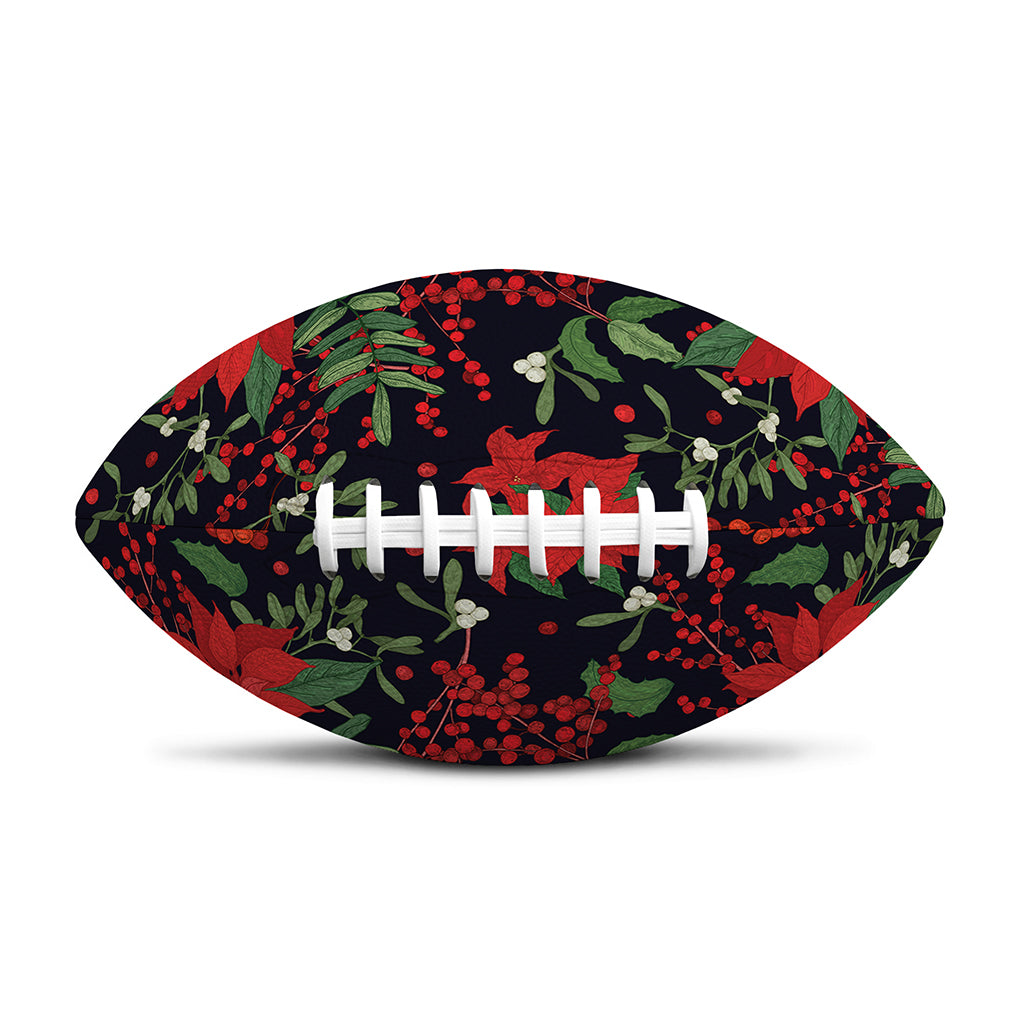 Poinsettia Flower Pattern Print Rugby Ball