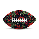 Poinsettia Flower Pattern Print Rugby Ball