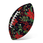 Poinsettia Flower Pattern Print Rugby Ball