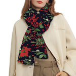 Poinsettia Flower Pattern Print Scarf