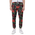 Poinsettia Flower Pattern Print Joggers