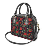 Poinsettia Flower Pattern Print Shoulder Handbag