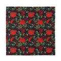 Poinsettia Flower Pattern Print Silk Bandana