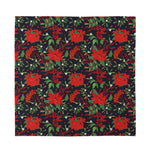 Poinsettia Flower Pattern Print Silk Bandana
