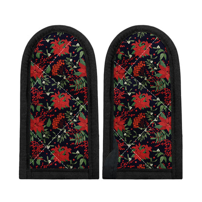 Poinsettia Flower Pattern Print Skillet Handle Cover