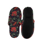 Poinsettia Flower Pattern Print Slippers