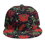 Poinsettia Flower Pattern Print Snapback Cap