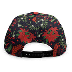 Poinsettia Flower Pattern Print Snapback Cap