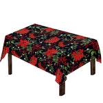 Poinsettia Flower Pattern Print Tablecloth
