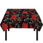 Poinsettia Flower Pattern Print Tablecloth