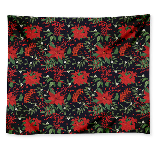 Poinsettia Flower Pattern Print Tapestry
